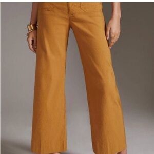 Anthropologie Maeve Women's Cropped Pants in Mustard